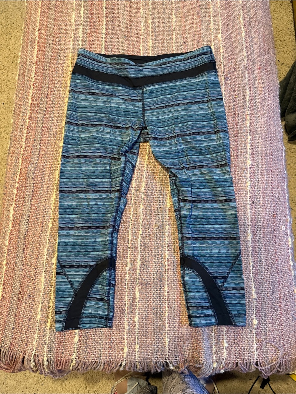 Blue Striped lulelemon Athletic Leggings